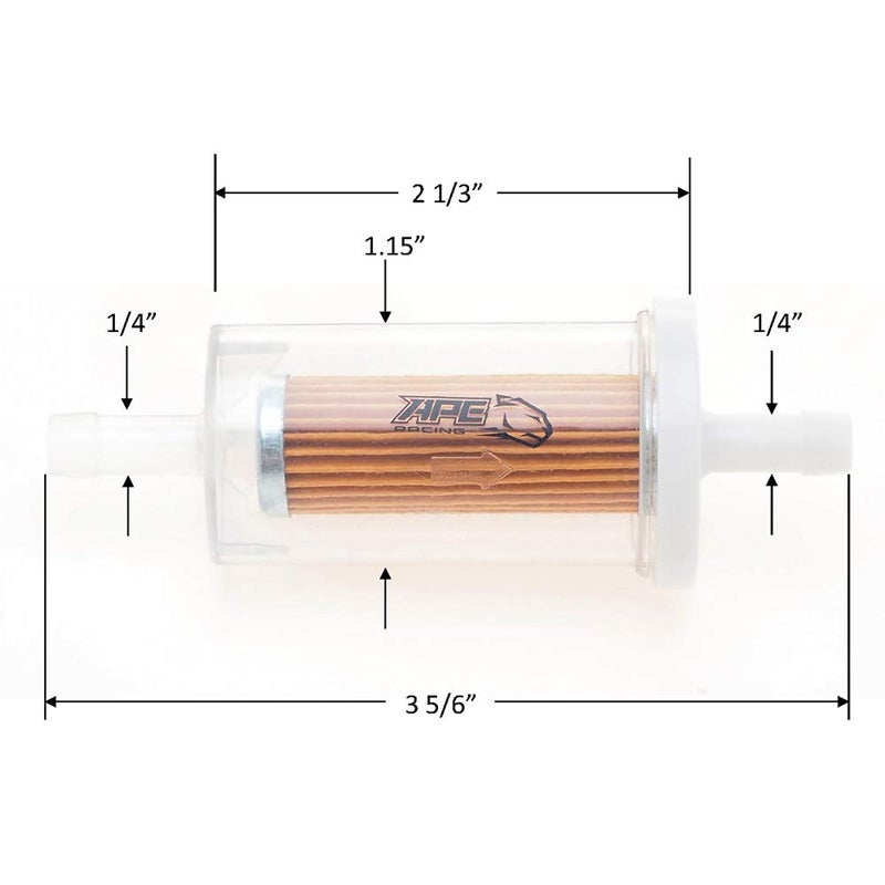 APE RACING Inline Fuel Filter Replacement Universal High Flow Fuel Filters (Pack of 2) for Lawn Mower Tractor Motorcycle Replace Briggs & Stratton 5065 5065D 5065K 493629 695666 845125 691035 - Image 2